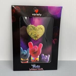 NEW Trolls World Tour DreamWorks Heart Gold Lapel Pin Variety Children's Charity